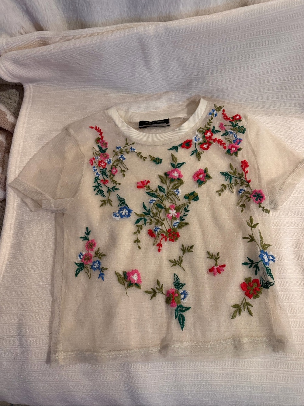 S Urban outfitters floral mesh top 
Perfect condition